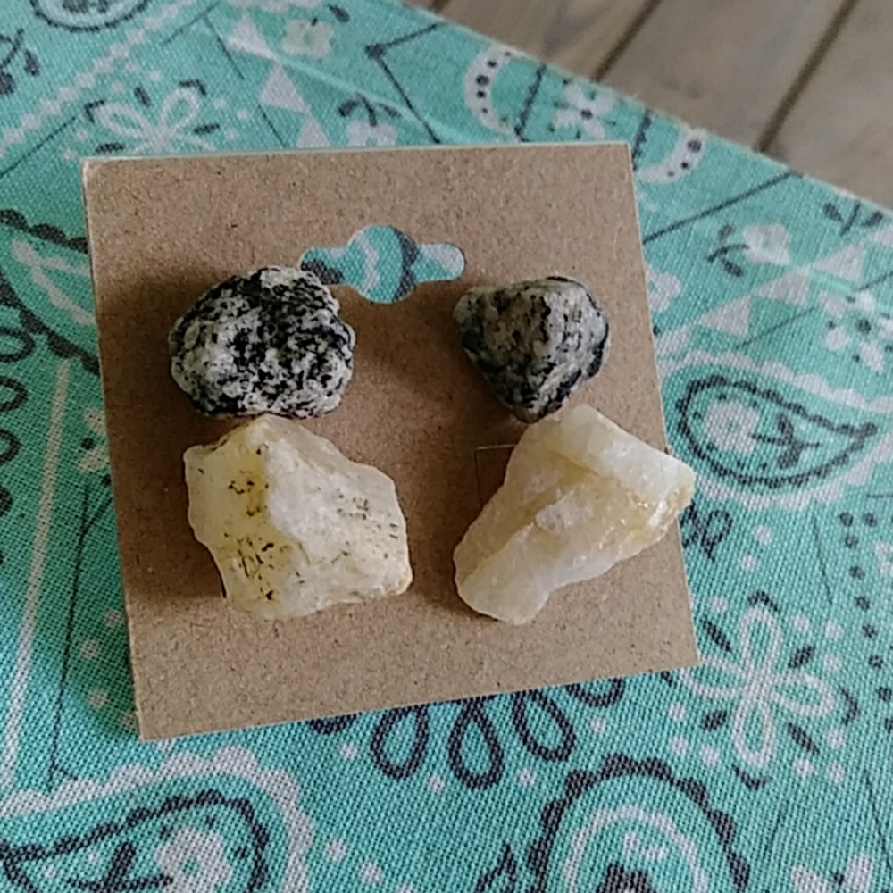 Handmade stone earrings